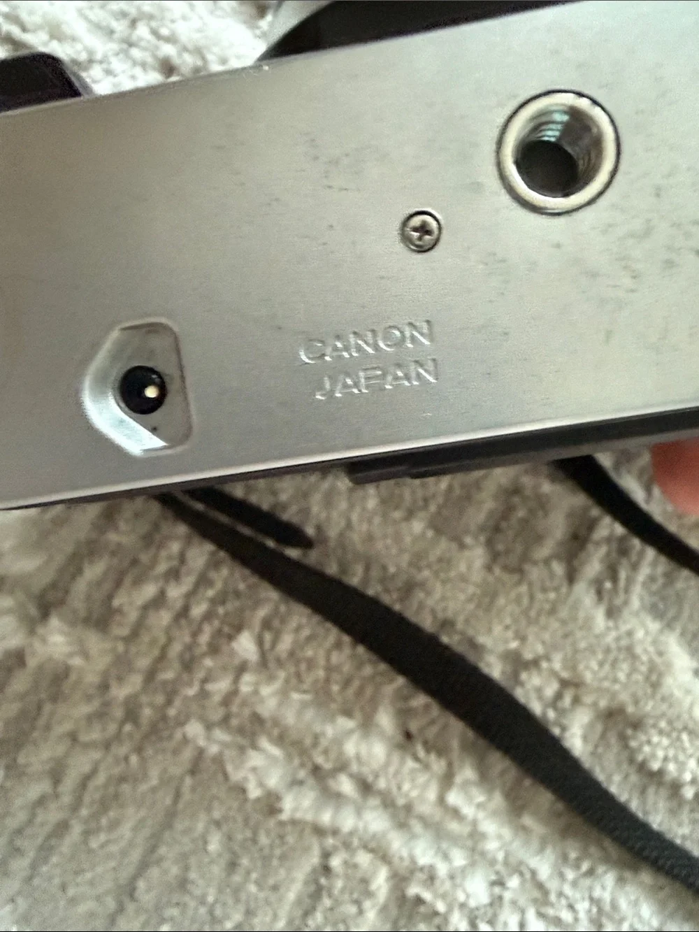 Canon AE-1 Film Camera in Silver and Black with Strap